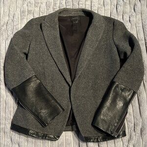 Theory Gray and Black Jacket blazer - felt like material with black accents!!!